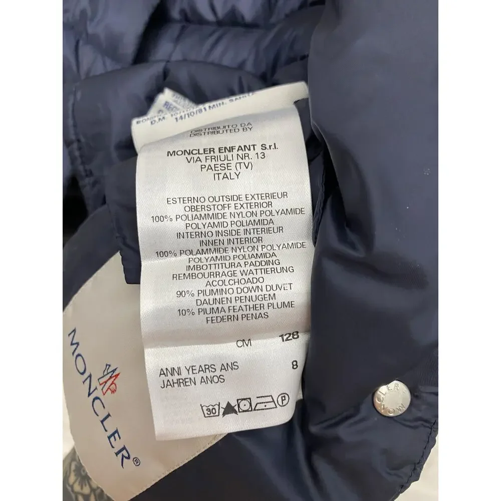 Moncler Down Vest Navy Blue Kid's Size 8/128